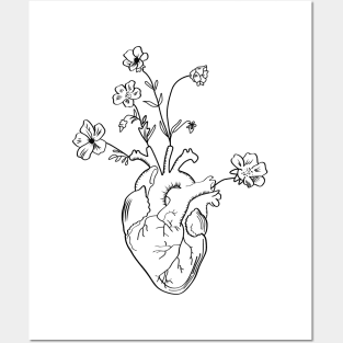 Flower Heart Posters and Art